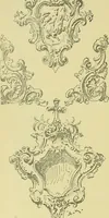 An illustration from L'arte nell'industria : lavori di legno e pastiglia, lavori di metallo, lavori di pietra, marmo, alabastro, ceramica, musaico, vetro, lavori di osso e avorio, lavori tessili, carte da parati e cuoi decorati, ricami, pizzi, cartelloni, stampe, ecc. (1907)