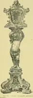 An illustration from L'arte nell'industria : lavori di legno e pastiglia, lavori di metallo, lavori di pietra, marmo, alabastro, ceramica, musaico, vetro, lavori di osso e avorio, lavori tessili, carte da parati e cuoi decorati, ricami, pizzi, cartelloni, stampe, ecc. (1907)