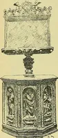 An illustration from L'arte nell'industria : lavori di legno e pastiglia, lavori di metallo, lavori di pietra, marmo, alabastro, ceramica, musaico, vetro, lavori di osso e avorio, lavori tessili, carte da parati e cuoi decorati, ricami, pizzi, cartelloni, stampe, ecc. (1907)
