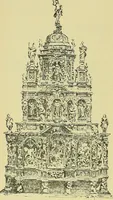 An illustration from L'arte nell'industria : lavori di legno e pastiglia, lavori di metallo, lavori di pietra, marmo, alabastro, ceramica, musaico, vetro, lavori di osso e avorio, lavori tessili, carte da parati e cuoi decorati, ricami, pizzi, cartelloni, stampe, ecc. (1907)