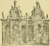 An illustration from L'arte nell'industria : lavori di legno e pastiglia, lavori di metallo, lavori di pietra, marmo, alabastro, ceramica, musaico, vetro, lavori di osso e avorio, lavori tessili, carte da parati e cuoi decorati, ricami, pizzi, cartelloni, stampe, ecc. (1907)