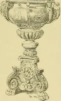 An illustration from L'arte nell'industria : lavori di legno e pastiglia, lavori di metallo, lavori di pietra, marmo, alabastro, ceramica, musaico, vetro, lavori di osso e avorio, lavori tessili, carte da parati e cuoi decorati, ricami, pizzi, cartelloni, stampe, ecc. (1907)