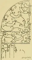 An illustration from L'arte nell'industria : lavori di legno e pastiglia, lavori di metallo, lavori di pietra, marmo, alabastro, ceramica, musaico, vetro, lavori di osso e avorio, lavori tessili, carte da parati e cuoi decorati, ricami, pizzi, cartelloni, stampe, ecc. (1907)