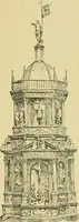An illustration from L'arte nell'industria : lavori di legno e pastiglia, lavori di metallo, lavori di pietra, marmo, alabastro, ceramica, musaico, vetro, lavori di osso e avorio, lavori tessili, carte da parati e cuoi decorati, ricami, pizzi, cartelloni, stampe, ecc. (1907)