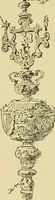 An illustration from L'arte nell'industria : lavori di legno e pastiglia, lavori di metallo, lavori di pietra, marmo, alabastro, ceramica, musaico, vetro, lavori di osso e avorio, lavori tessili, carte da parati e cuoi decorati, ricami, pizzi, cartelloni, stampe, ecc. (1907)