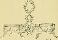 An illustration from L'arte nell'industria : lavori di legno e pastiglia, lavori di metallo, lavori di pietra, marmo, alabastro, ceramica, musaico, vetro, lavori di osso e avorio, lavori tessili, carte da parati e cuoi decorati, ricami, pizzi, cartelloni, stampe, ecc. (1907)