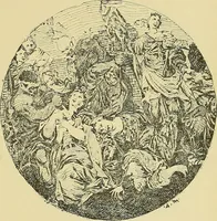 An illustration from L'arte nell'industria : lavori di legno e pastiglia, lavori di metallo, lavori di pietra, marmo, alabastro, ceramica, musaico, vetro, lavori di osso e avorio, lavori tessili, carte da parati e cuoi decorati, ricami, pizzi, cartelloni, stampe, ecc. (1907)