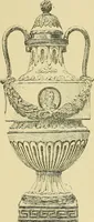 An illustration from L'arte nell'industria : lavori di legno e pastiglia, lavori di metallo, lavori di pietra, marmo, alabastro, ceramica, musaico, vetro, lavori di osso e avorio, lavori tessili, carte da parati e cuoi decorati, ricami, pizzi, cartelloni, stampe, ecc. (1907)