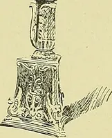 An illustration from L'arte nell'industria : lavori di legno e pastiglia, lavori di metallo, lavori di pietra, marmo, alabastro, ceramica, musaico, vetro, lavori di osso e avorio, lavori tessili, carte da parati e cuoi decorati, ricami, pizzi, cartelloni, stampe, ecc. (1907)