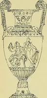 An illustration from L'arte nell'industria : lavori di legno e pastiglia, lavori di metallo, lavori di pietra, marmo, alabastro, ceramica, musaico, vetro, lavori di osso e avorio, lavori tessili, carte da parati e cuoi decorati, ricami, pizzi, cartelloni, stampe, ecc. (1907)