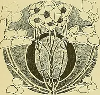 An illustration from L'arte nell'industria : lavori di legno e pastiglia, lavori di metallo, lavori di pietra, marmo, alabastro, ceramica, musaico, vetro, lavori di osso e avorio, lavori tessili, carte da parati e cuoi decorati, ricami, pizzi, cartelloni, stampe, ecc. (1907)