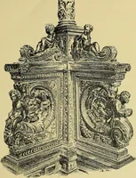 An illustration from L'arte nell'industria : lavori di legno e pastiglia, lavori di metallo, lavori di pietra, marmo, alabastro, ceramica, musaico, vetro, lavori di osso e avorio, lavori tessili, carte da parati e cuoi decorati, ricami, pizzi, cartelloni, stampe, ecc. (1907)