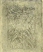 An illustration from L'arte nell'industria : lavori di legno e pastiglia, lavori di metallo, lavori di pietra, marmo, alabastro, ceramica, musaico, vetro, lavori di osso e avorio, lavori tessili, carte da parati e cuoi decorati, ricami, pizzi, cartelloni, stampe, ecc. (1907)