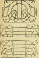 An illustration from L'arte nell'industria : lavori di legno e pastiglia, lavori di metallo, lavori di pietra, marmo, alabastro, ceramica, musaico, vetro, lavori di osso e avorio, lavori tessili, carte da parati e cuoi decorati, ricami, pizzi, cartelloni, stampe, ecc. (1907)