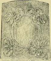 An illustration from L'arte nell'industria : lavori di legno e pastiglia, lavori di metallo, lavori di pietra, marmo, alabastro, ceramica, musaico, vetro, lavori di osso e avorio, lavori tessili, carte da parati e cuoi decorati, ricami, pizzi, cartelloni, stampe, ecc. (1907)