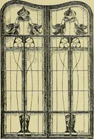 An illustration from L'arte nell'industria : lavori di legno e pastiglia, lavori di metallo, lavori di pietra, marmo, alabastro, ceramica, musaico, vetro, lavori di osso e avorio, lavori tessili, carte da parati e cuoi decorati, ricami, pizzi, cartelloni, stampe, ecc. (1907)