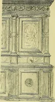 An illustration from L'arte nell'industria : lavori di legno e pastiglia, lavori di metallo, lavori di pietra, marmo, alabastro, ceramica, musaico, vetro, lavori di osso e avorio, lavori tessili, carte da parati e cuoi decorati, ricami, pizzi, cartelloni, stampe, ecc. (1907)