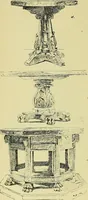 An illustration from L'arte nell'industria : lavori di legno e pastiglia, lavori di metallo, lavori di pietra, marmo, alabastro, ceramica, musaico, vetro, lavori di osso e avorio, lavori tessili, carte da parati e cuoi decorati, ricami, pizzi, cartelloni, stampe, ecc. (1907)