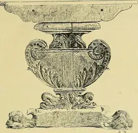 An illustration from L'arte nell'industria : lavori di legno e pastiglia, lavori di metallo, lavori di pietra, marmo, alabastro, ceramica, musaico, vetro, lavori di osso e avorio, lavori tessili, carte da parati e cuoi decorati, ricami, pizzi, cartelloni, stampe, ecc. (1907)