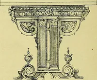 An illustration from L'arte nell'industria : lavori di legno e pastiglia, lavori di metallo, lavori di pietra, marmo, alabastro, ceramica, musaico, vetro, lavori di osso e avorio, lavori tessili, carte da parati e cuoi decorati, ricami, pizzi, cartelloni, stampe, ecc. (1907)