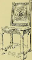 An illustration from L'arte nell'industria : lavori di legno e pastiglia, lavori di metallo, lavori di pietra, marmo, alabastro, ceramica, musaico, vetro, lavori di osso e avorio, lavori tessili, carte da parati e cuoi decorati, ricami, pizzi, cartelloni, stampe, ecc. (1907)