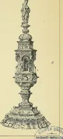 An illustration from L'arte nell'industria : lavori di legno e pastiglia, lavori di metallo, lavori di pietra, marmo, alabastro, ceramica, musaico, vetro, lavori di osso e avorio, lavori tessili, carte da parati e cuoi decorati, ricami, pizzi, cartelloni, stampe, ecc. (1907)