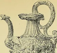 An illustration from L'arte nell'industria : lavori di legno e pastiglia, lavori di metallo, lavori di pietra, marmo, alabastro, ceramica, musaico, vetro, lavori di osso e avorio, lavori tessili, carte da parati e cuoi decorati, ricami, pizzi, cartelloni, stampe, ecc. (1907)