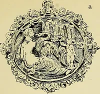 An illustration from L'arte nell'industria : lavori di legno e pastiglia, lavori di metallo, lavori di pietra, marmo, alabastro, ceramica, musaico, vetro, lavori di osso e avorio, lavori tessili, carte da parati e cuoi decorati, ricami, pizzi, cartelloni, stampe, ecc. (1907)