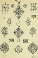 An illustration from L'arte nell'industria : lavori di legno e pastiglia, lavori di metallo, lavori di pietra, marmo, alabastro, ceramica, musaico, vetro, lavori di osso e avorio, lavori tessili, carte da parati e cuoi decorati, ricami, pizzi, cartelloni, stampe, ecc. (1907)