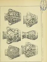 An illustration from L'arte nell'industria : lavori di legno e pastiglia, lavori di metallo, lavori di pietra, marmo, alabastro, ceramica, musaico, vetro, lavori di osso e avorio, lavori tessili, carte da parati e cuoi decorati, ricami, pizzi, cartelloni, stampe, ecc. (1907)