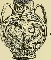 An illustration from L'arte nell'industria : lavori di legno e pastiglia, lavori di metallo, lavori di pietra, marmo, alabastro, ceramica, musaico, vetro, lavori di osso e avorio, lavori tessili, carte da parati e cuoi decorati, ricami, pizzi, cartelloni, stampe, ecc. (1907)