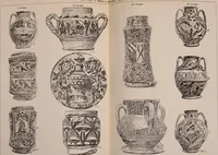 An illustration from L'arte nell'industria : lavori di legno e pastiglia, lavori di metallo, lavori di pietra, marmo, alabastro, ceramica, musaico, vetro, lavori di osso e avorio, lavori tessili, carte da parati e cuoi decorati, ricami, pizzi, cartelloni, stampe, ecc. (1907)