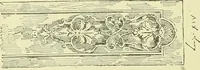 An illustration from L'arte nell'industria : lavori di legno e pastiglia, lavori di metallo, lavori di pietra, marmo, alabastro, ceramica, musaico, vetro, lavori di osso e avorio, lavori tessili, carte da parati e cuoi decorati, ricami, pizzi, cartelloni, stampe, ecc. (1907)
