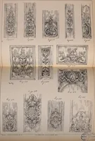 Picture 179 of 305 from L'arte nell'industria : lavori di legno e pastiglia, lavori di metallo, lavori di pietra, marmo, alabastro, ceramica, musaico, vetro, lavori di osso e avorio, lavori tessili, carte da parati e cuoi decorati, ricami, pizzi, cartelloni, stampe, ecc. (1907), leaf 232