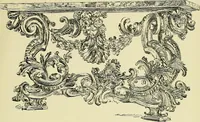 An illustration from L'arte nell'industria : lavori di legno e pastiglia, lavori di metallo, lavori di pietra, marmo, alabastro, ceramica, musaico, vetro, lavori di osso e avorio, lavori tessili, carte da parati e cuoi decorati, ricami, pizzi, cartelloni, stampe, ecc. (1907)