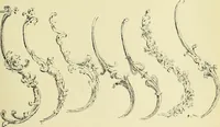 An illustration from L'arte nell'industria : lavori di legno e pastiglia, lavori di metallo, lavori di pietra, marmo, alabastro, ceramica, musaico, vetro, lavori di osso e avorio, lavori tessili, carte da parati e cuoi decorati, ricami, pizzi, cartelloni, stampe, ecc. (1907)