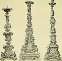Picture 216 of 305 from L'arte nell'industria : lavori di legno e pastiglia, lavori di metallo, lavori di pietra, marmo, alabastro, ceramica, musaico, vetro, lavori di osso e avorio, lavori tessili, carte da parati e cuoi decorati, ricami, pizzi, cartelloni, stampe, ecc. (1907), leaf 286