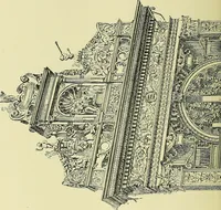 An illustration from L'arte nell'industria : lavori di legno e pastiglia, lavori di metallo, lavori di pietra, marmo, alabastro, ceramica, musaico, vetro, lavori di osso e avorio, lavori tessili, carte da parati e cuoi decorati, ricami, pizzi, cartelloni, stampe, ecc. (1907)