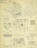 Picture 274 of 305 from L'arte nell'industria : lavori di legno e pastiglia, lavori di metallo, lavori di pietra, marmo, alabastro, ceramica, musaico, vetro, lavori di osso e avorio, lavori tessili, carte da parati e cuoi decorati, ricami, pizzi, cartelloni, stampe, ecc. (1907), leaf 372