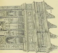 An illustration from L'arte nell'industria : lavori di legno e pastiglia, lavori di metallo, lavori di pietra, marmo, alabastro, ceramica, musaico, vetro, lavori di osso e avorio, lavori tessili, carte da parati e cuoi decorati, ricami, pizzi, cartelloni, stampe, ecc. (1907)