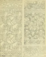 An illustration from L'arte nell'industria : lavori di legno e pastiglia, lavori di metallo, lavori di pietra, marmo, alabastro, ceramica, musaico, vetro, lavori di osso e avorio, lavori tessili, carte da parati e cuoi decorati, ricami, pizzi, cartelloni, stampe, ecc. (1907)