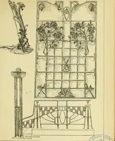An illustration from L'arte nell'industria : lavori di legno e pastiglia, lavori di metallo, lavori di pietra, marmo, alabastro, ceramica, musaico, vetro, lavori di osso e avorio, lavori tessili, carte da parati e cuoi decorati, ricami, pizzi, cartelloni, stampe, ecc. (1907)