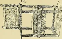 An illustration from L'arte nell'industria : lavori di legno e pastiglia, lavori di metallo, lavori di pietra, marmo, alabastro, ceramica, musaico, vetro, lavori di osso e avorio, lavori tessili, carte da parati e cuoi decorati, ricami, pizzi, cartelloni, stampe, ecc. (1907)
