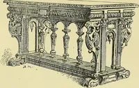 An illustration from L'arte nell'industria : lavori di legno e pastiglia, lavori di metallo, lavori di pietra, marmo, alabastro, ceramica, musaico, vetro, lavori di osso e avorio, lavori tessili, carte da parati e cuoi decorati, ricami, pizzi, cartelloni, stampe, ecc. (1907)