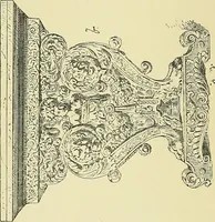 An illustration from L'arte nell'industria : lavori di legno e pastiglia, lavori di metallo, lavori di pietra, marmo, alabastro, ceramica, musaico, vetro, lavori di osso e avorio, lavori tessili, carte da parati e cuoi decorati, ricami, pizzi, cartelloni, stampe, ecc. (1907)