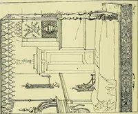 An illustration from L'arte nell'industria : lavori di legno e pastiglia, lavori di metallo, lavori di pietra, marmo, alabastro, ceramica, musaico, vetro, lavori di osso e avorio, lavori tessili, carte da parati e cuoi decorati, ricami, pizzi, cartelloni, stampe, ecc. (1907)