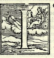 An illustration from L'arte poetica del sig. Antonio Mintvrno, nella qvale si contengono i precetti heroici, tragici, comici, satyrici, e d'ogni altra poesia : con la dottrina de' sonetti, canzoni, & ogni sorte di rime thoscane, doue s'insegna il modo, che tenne il Petrarca nelle sue opere : et si dichiara a' suoi luoghi tutto quel, che da Aristotele, Horatio, & altri auttori greci, e latini è stato scritto per amaestramento di poeti (1563)