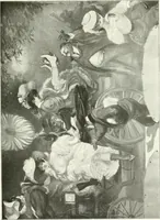 An illustration from L'art à la Taverne de Paris. Chéret, Abel Faivre, Grün, Léandre, Métivet, Steinlen, Willette, artistes peintres. Emile Robert, ferronnier d'art. Jacques Hermant, architecte. Photogravures de Ducourtioux et Huillard, d'après les clichés de Simonet (1906)