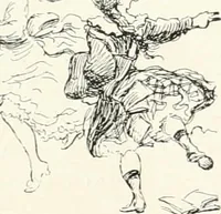 An illustration from L'art à la Taverne de Paris. Chéret, Abel Faivre, Grün, Léandre, Métivet, Steinlen, Willette, artistes peintres. Emile Robert, ferronnier d'art. Jacques Hermant, architecte. Photogravures de Ducourtioux et Huillard, d'après les clichés de Simonet (1906)