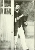 An illustration from L'art à la Taverne de Paris. Chéret, Abel Faivre, Grün, Léandre, Métivet, Steinlen, Willette, artistes peintres. Emile Robert, ferronnier d'art. Jacques Hermant, architecte. Photogravures de Ducourtioux et Huillard, d'après les clichés de Simonet (1906)